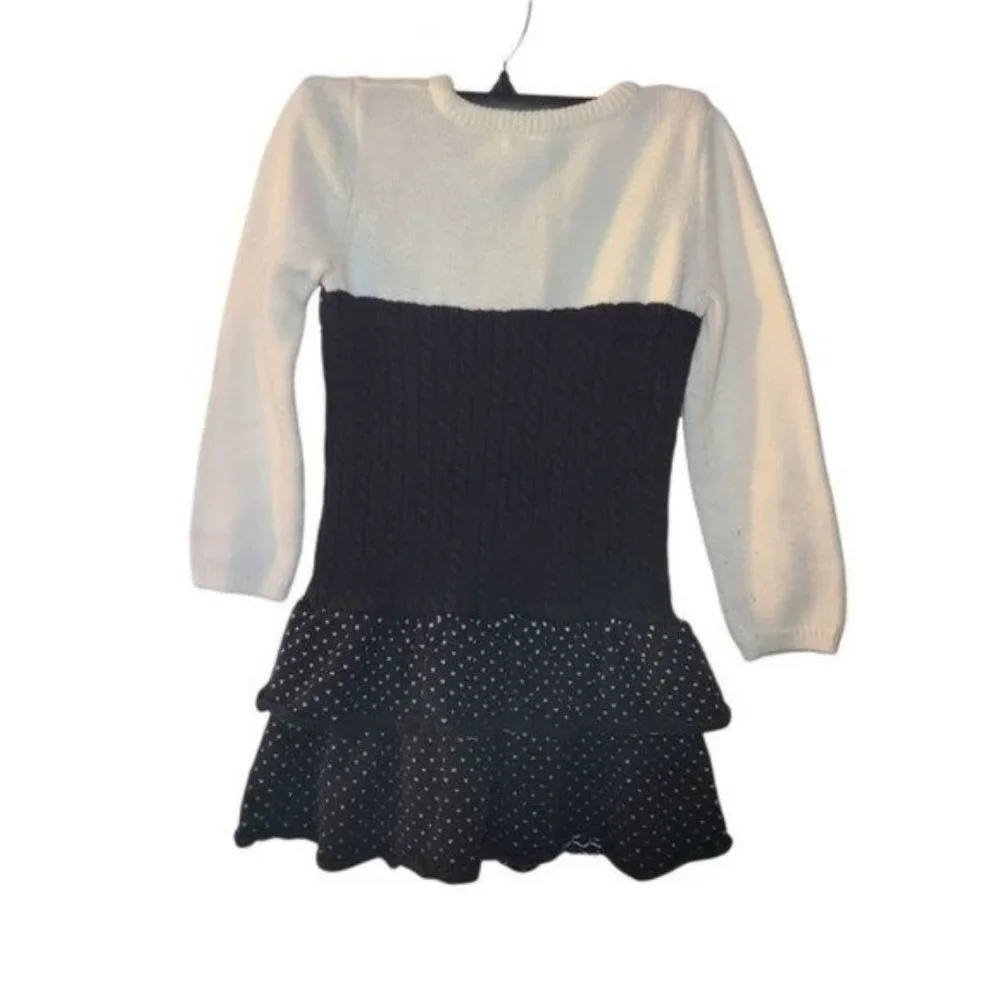 Gymboree Joyful Holiday Fair Isle Sweater Dress Black White Size 6 Years Girls C